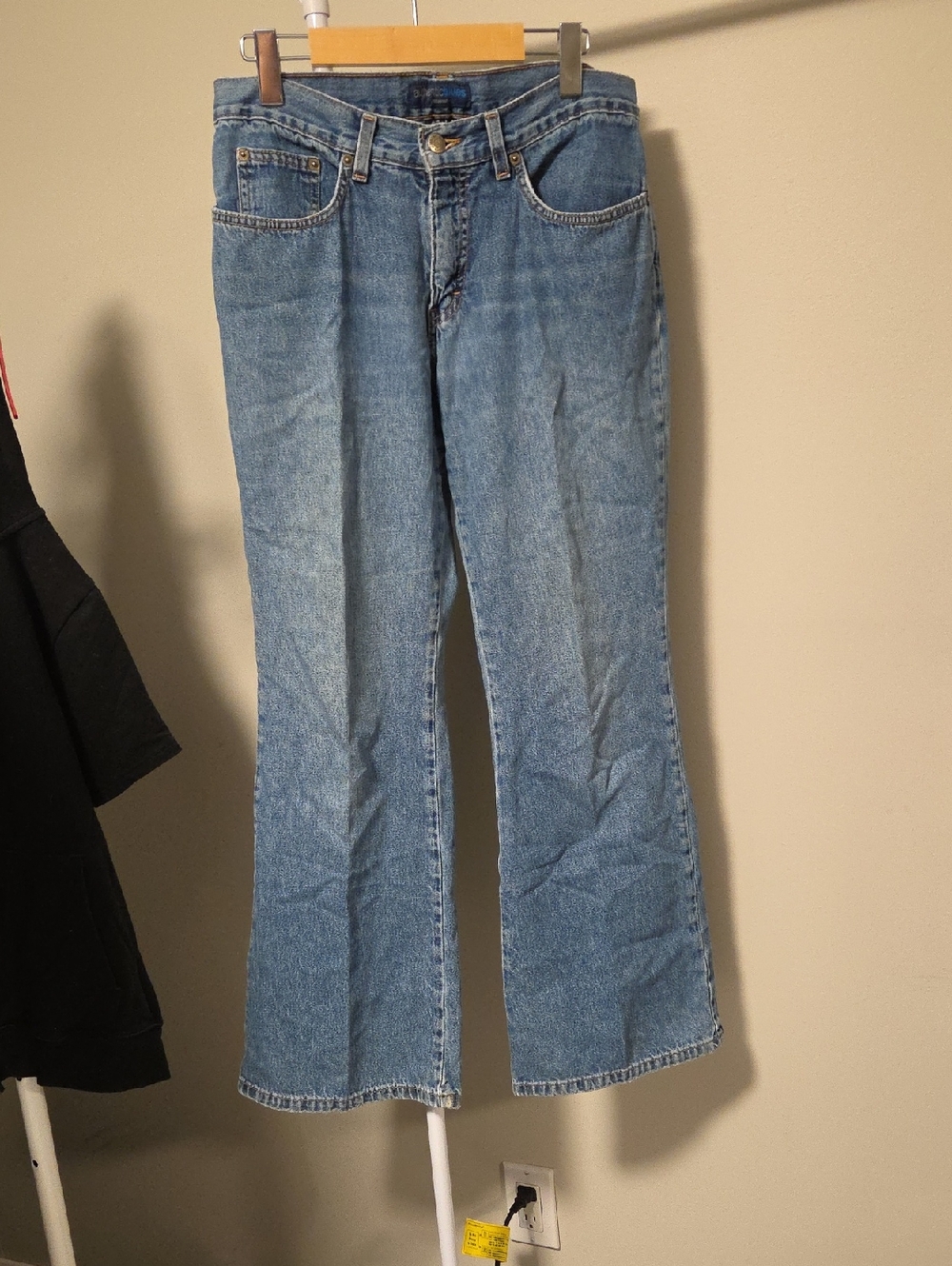 Classic Blue Flare Denim Jeans Womens Wide Leg